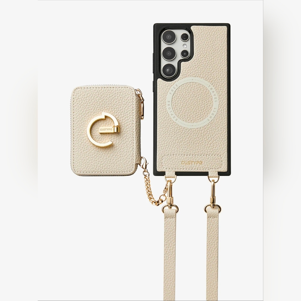 Samsung Galaxy S 24 Plus MagSafe CElegant Cream Phone Case with Strap - NEW